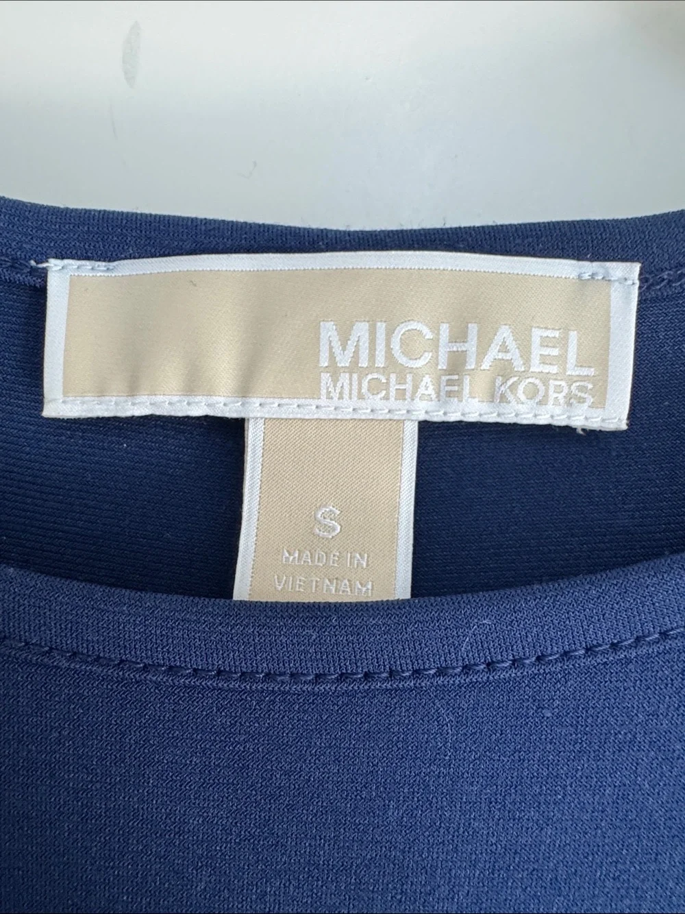 Michael Kors | Navy Midi Dress with Gold Stud Detail